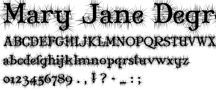Mary Jane deGroot font